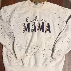 Gildan Cream Sweatshirt with Black and Brown Accents